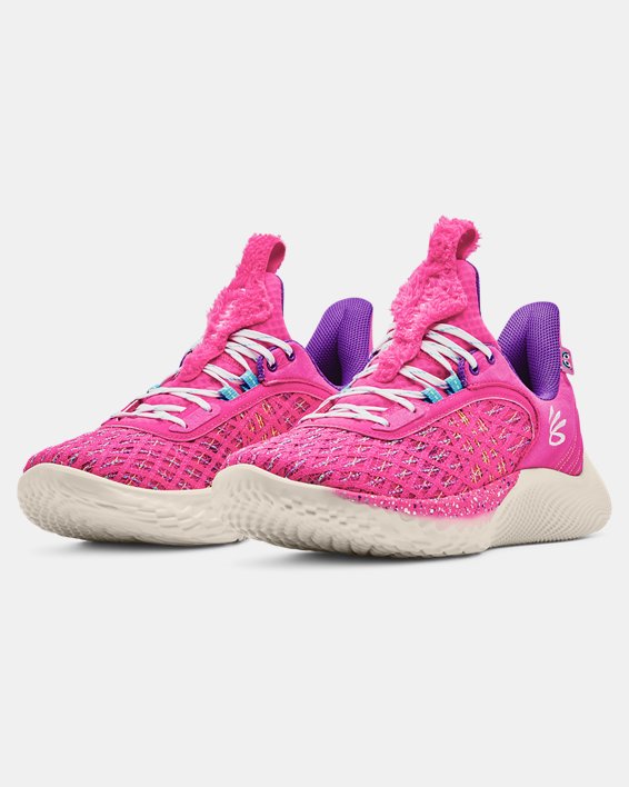 Unisex Curry Flow 9 Basketball Shoes, Pink, pdpMainDesktop image number 3